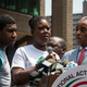Sybrina Fulton, mother of Trayvon Martin, and Trayvon’s brother Jahvaris Fulton at a rally organized by Al Sharpton in response to the nonguilty verdict of George Zimmerman, July 20, 2013, in New York City (Andrew Burton/Getty Images)